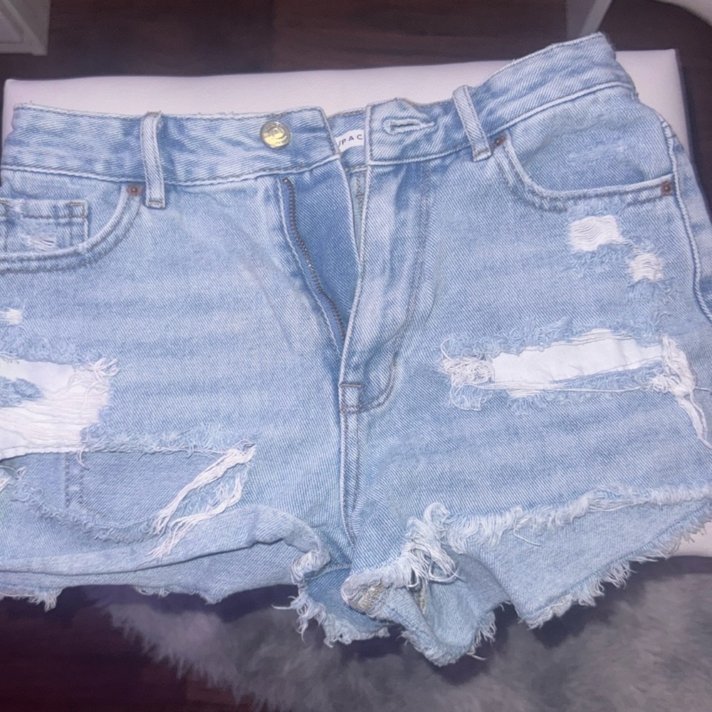 pacsun ripped denim shorts size 26